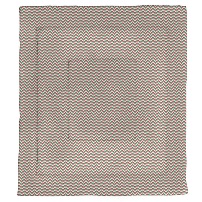 Polyester Baffle Box Stitch Comforter, King Comforter, Brown/Green/Red