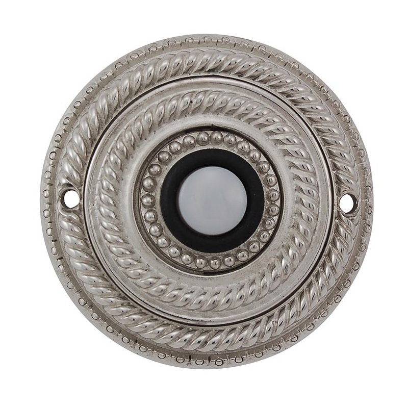 Sanzio Push Button, Polished Silver
