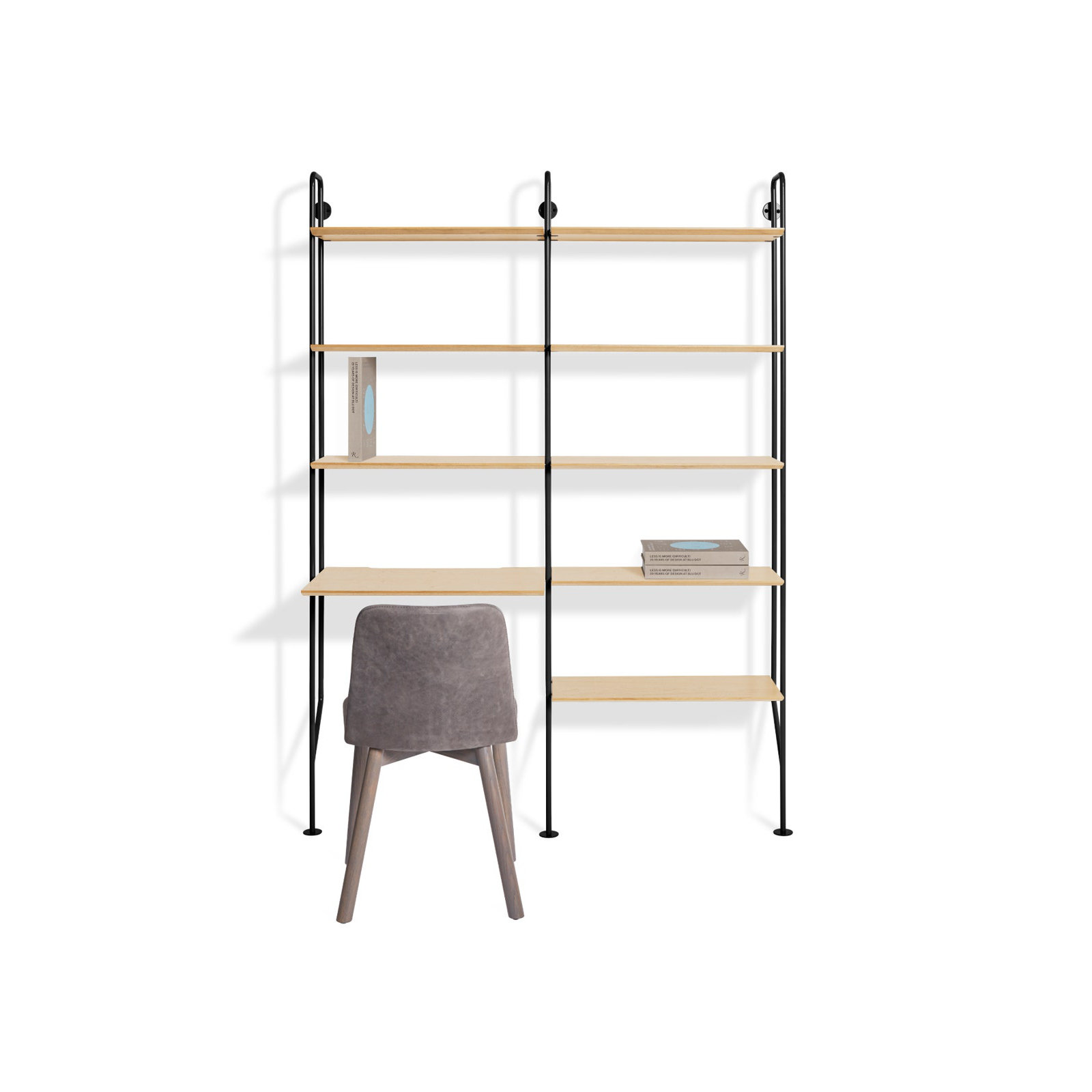 Hitch Leaning / Ladder Desk, Black, White Oak