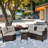 Slaveyka 4 - Person Patio Conversation Sets with Cushions