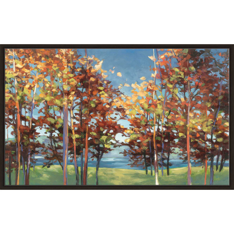 «Kaleidoscope», reproduction de peinture acrylique sur toile, H 31,5 po x l 51,5 po x P 2 po, Cadre flottant espresso