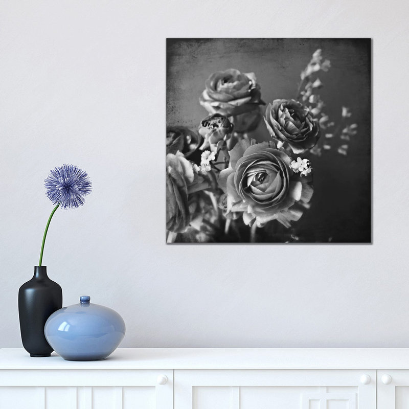 Silvery Flowers by Lupen Grainne - Wrapped Canvas Print, 45.72 cm H x 45.72 cm W