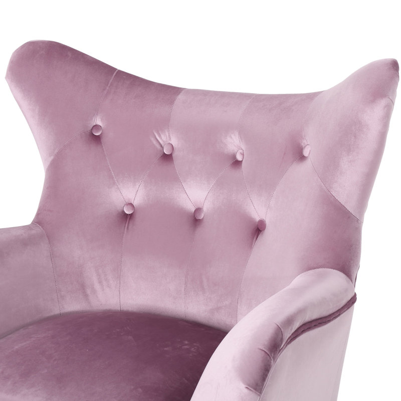 Confortable fauteuil à accoudoirs en velours lavande d'inspiration Mid-Century, Lavender