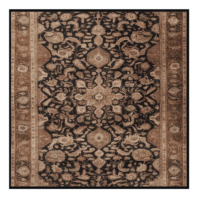 Tapis brun lavable à la machine, Carré 8 pi