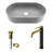 BrightonSagrada Gothic 24" L x 14" W x 5" H Oval Concrete Vessel Bathroom Sink with 10" H Faucet