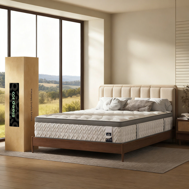 10"/12"/14" 9-layer Hybrid Mattress With Pocketed Coils & Dual-zone Support - Cooling Gel Memory Foam,  Certipur-us/oeko-tex/c,no Fiberglass