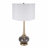 29" Modern Table Lamp –  Gold Aluminum Base (White Fabric Drum Shade)