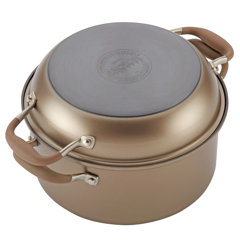 Anolon Advanced Umber Hard-Anodized Dutch Oven Multipurpose Steamer Set 8.5-Quart Light Brown