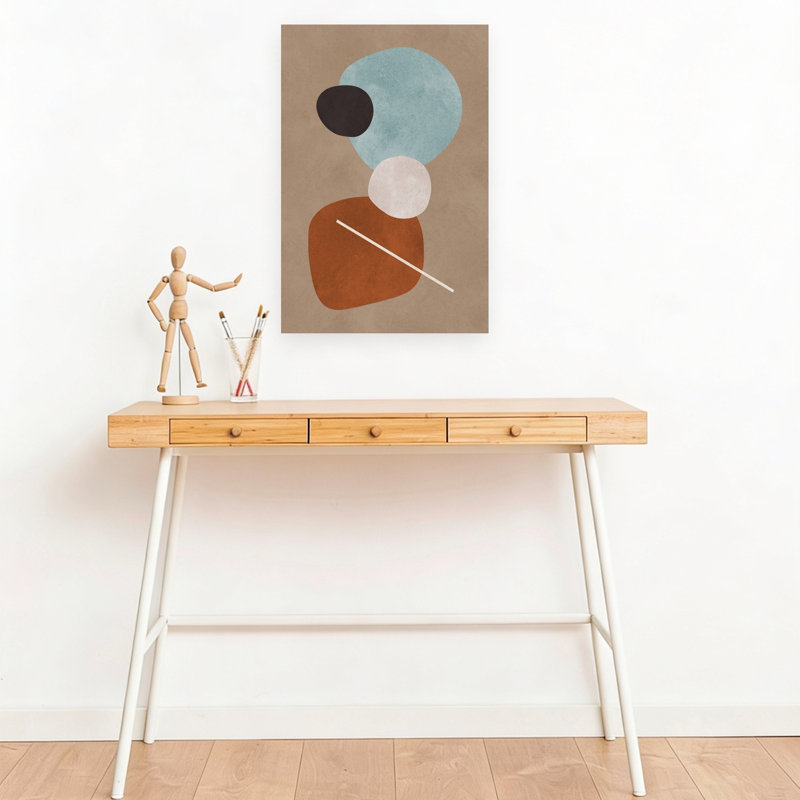 Reproduction d'art abstraite minimaliste organique, 18" H x 12" W