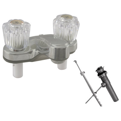 Centerset 2-handle Bathroom Faucet with Drain Assembly