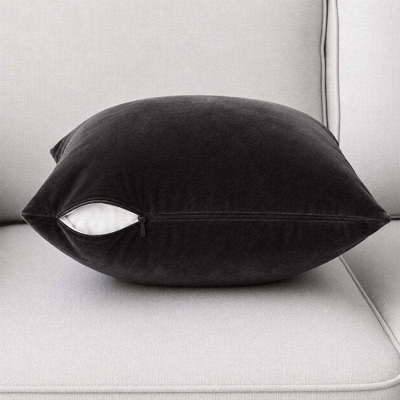 Luxury Velvet Soft Decorative Throw Cushion Cover Set of 8 Cases , Black
