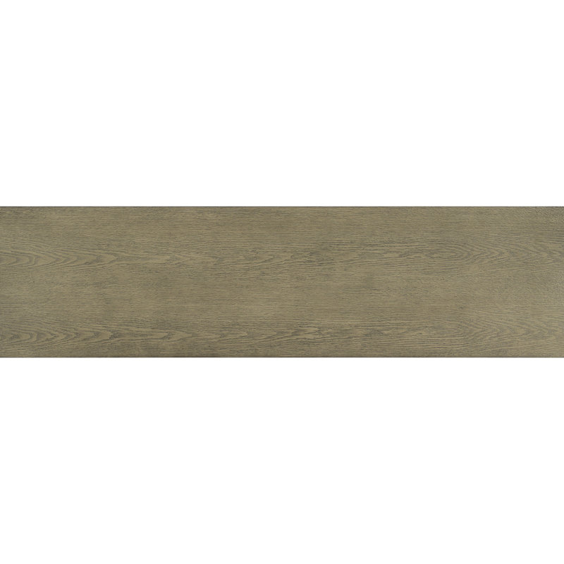 Table d'entrée de 59,8 po avec design en U, finition en placage de chêne, pieds en bois d'hévéa, surface lisse pour la surface de présentation décorative, couloir courbé mince