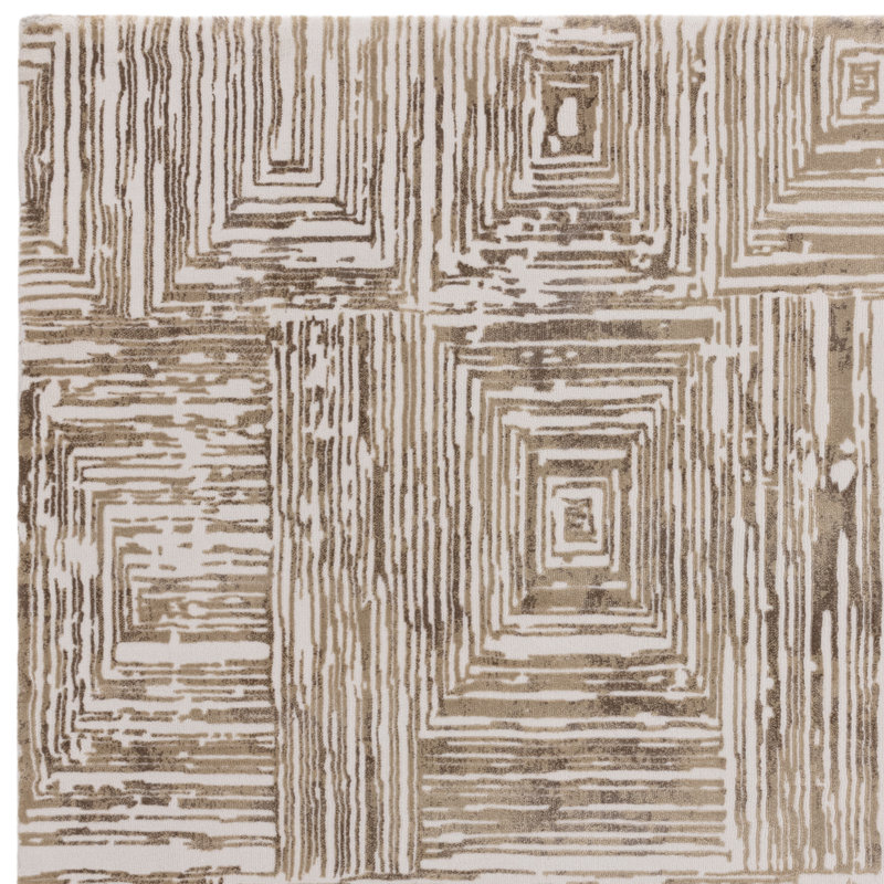 Brenetta Geometric Shapes Beige Area Rug, Rectangle 160 x 230cm