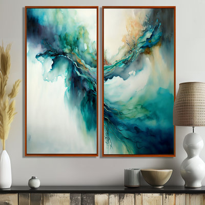 Turquoise Waves Impressions Of Infinity - Abstract Painting Canvas Prints