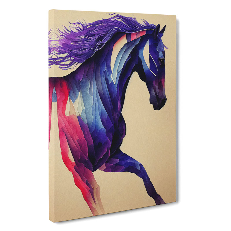 XC1022-1597X Colourful Horse No.3 Abstract - Wrapped Canvas Print, 76cm H x 50cm W x 3cm D
