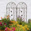 Paquet de 4 treillis de jardin en métal 86,7 po x 19,7 po antirouille pour plantes grimpantes Jardin d'extérieur brun