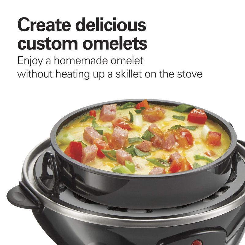 Hamilton Beach® 3-in-1 Egg Cooker with 14 Egg Capacity for Hard-Boiled Eggs, Poached Eggs and Omelets