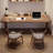 Nut-brown Rectangular Solid Wood Writing desk-604302583