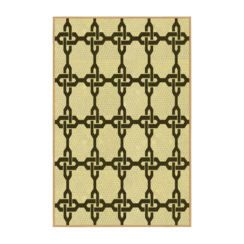 Tapis jaune en laine géométrique, Rectangle 8 pi x 12 pi