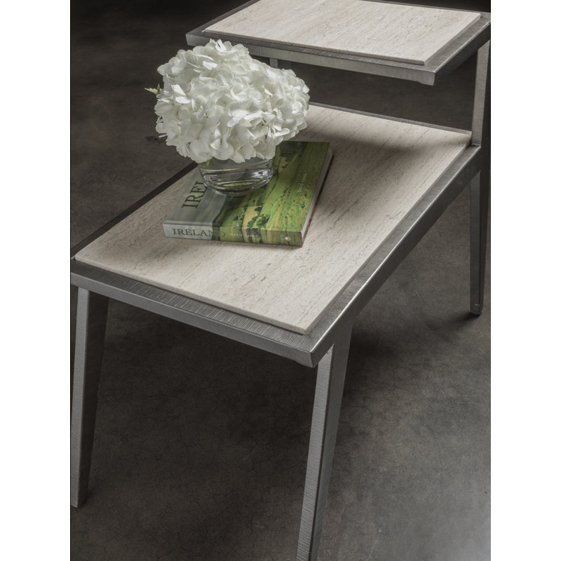 Signature Designs Adamo Side Table, Silver/Gray, Silver/Gray