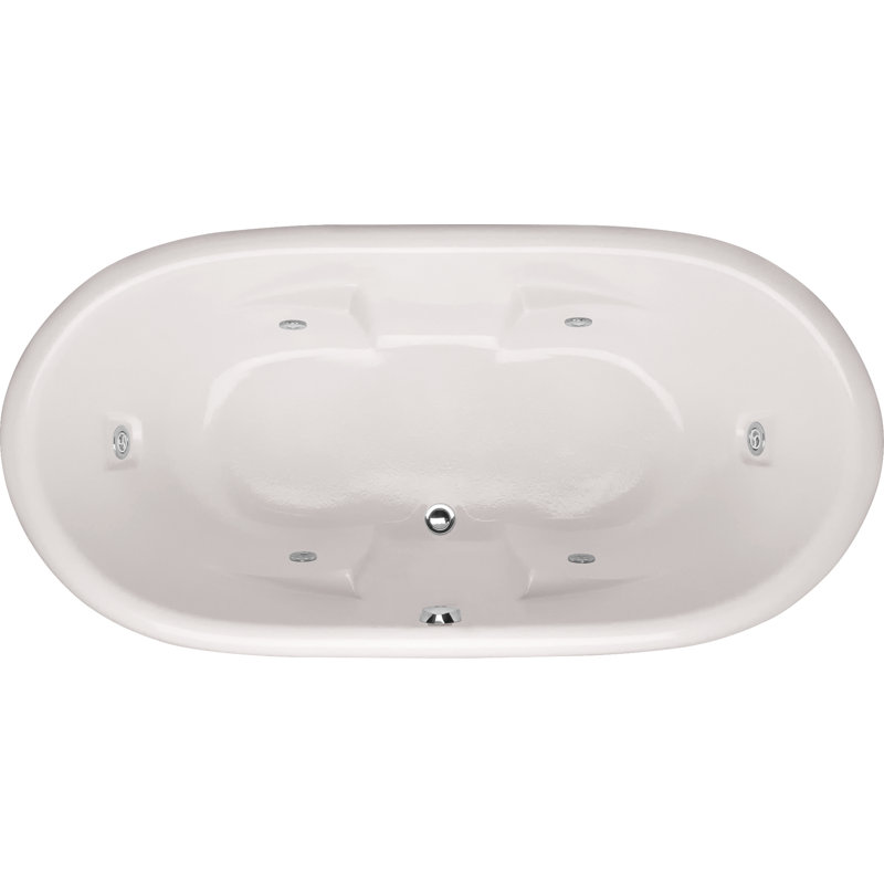 Aimee 72'' x 36'' Acrylic Bathtub, White, Satin Nickel