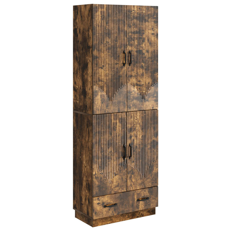 4 -Door 3 Storage Cabinet, Smoked Oak