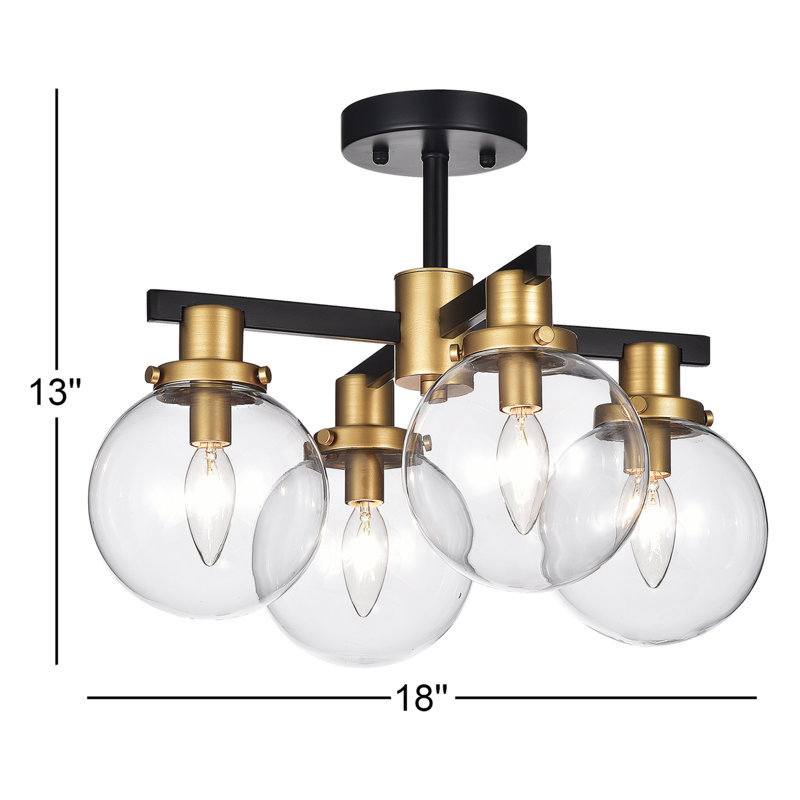Haffner Glass Semi Flush Mount