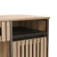 Bureau, bureau d'ordinateur, commode, avec tiroirs / rangement, assemblage facile, structure en métal, minimaliste moderne, élément à rayures verticales