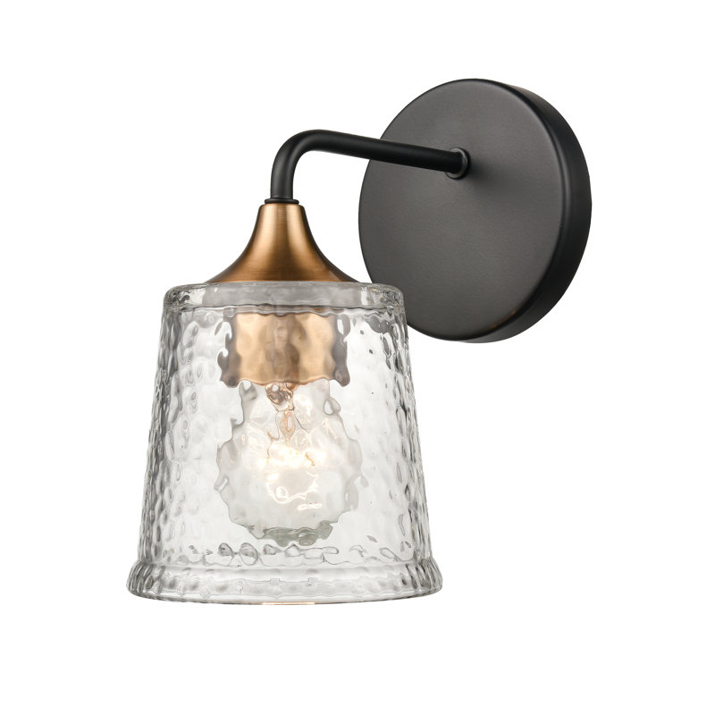 Éclairage pour meuble-lavabo à 1 lumière de 5 po de large Hersey - noir mat, Une lumière, H 9 po x l 5 po x P 8 po