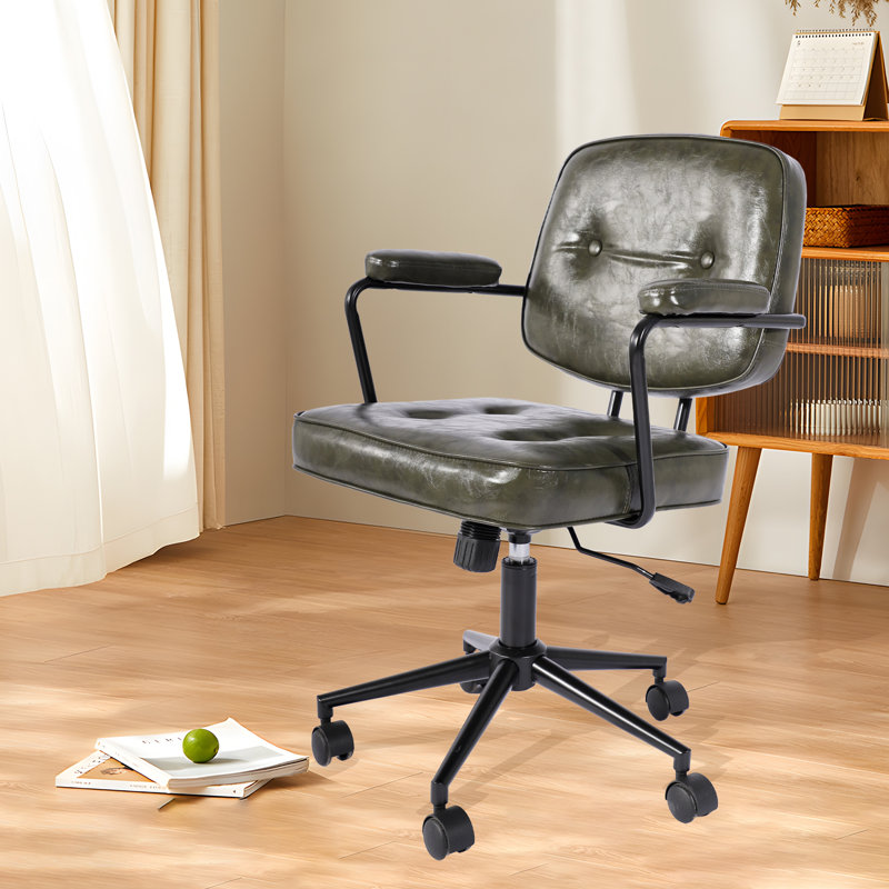 Sharpe Retro Leather Office Task Chair, Green