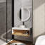 Meuble-lavabo mural 36 po avec lavabo rond et rangement ouvert-129386703