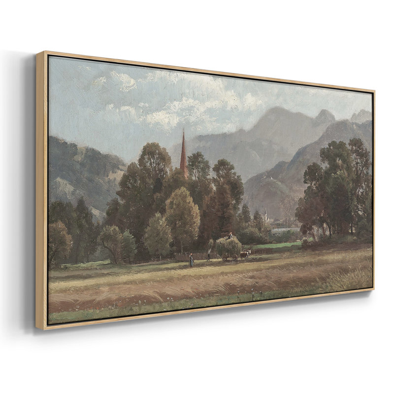Série paysage -MXIX- Toile tendue avec châssis tendue, prête à accrocher, H 21 po x l 41 po, Naturel