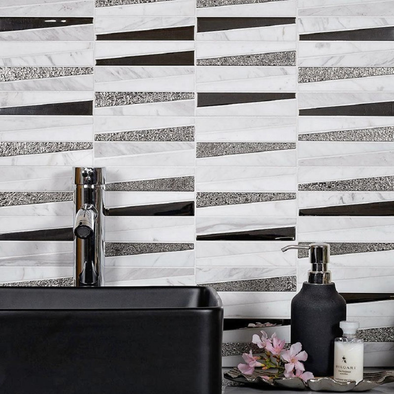12" x 12" Stone Look Mosaic Wall & Floor Tile