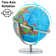 13 in Desktop Globe with Stainless Steel Stand, 720° Swivels in All Directions