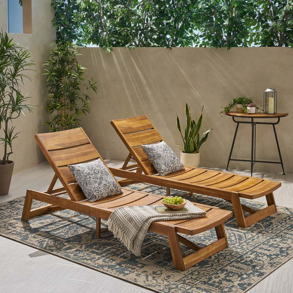Outdoor Wood Chaise Lounge