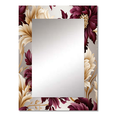Royal Victorian Flourish Victorian Pattern - Floral Large Mirror, Cottage Decorative Wall Mirror, Printed Metal Art