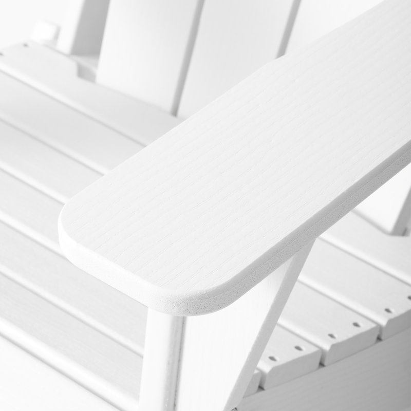 Chaise Adirondack d'extérieur avec porte-gobelet, Blanc