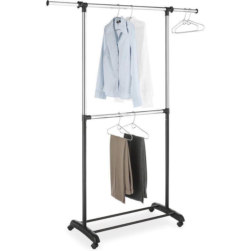 Adjustable Rolling Clothing Rack