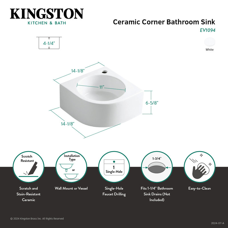 Manhattan Ceramic Specialty Wall-Mount Bathroom Sink
