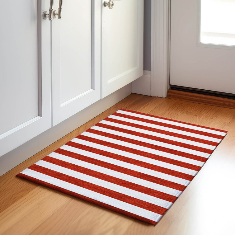 Premium Machine Washable Cerrito AMF528 Red Rug