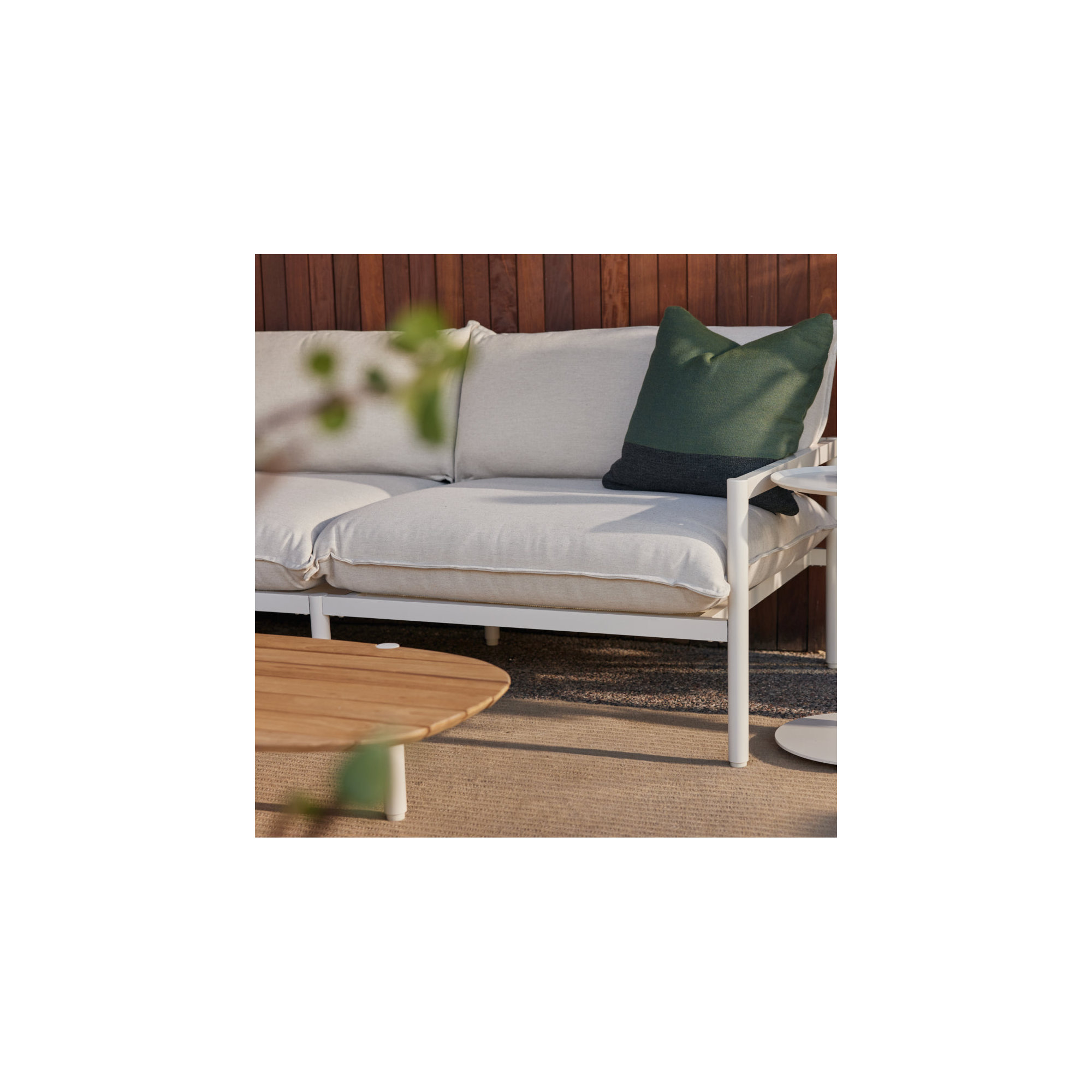 Terra 70.5'' Wide Reversible Powder Coated Aluminum Loveseat with Sunbrella® Cushions, Putty