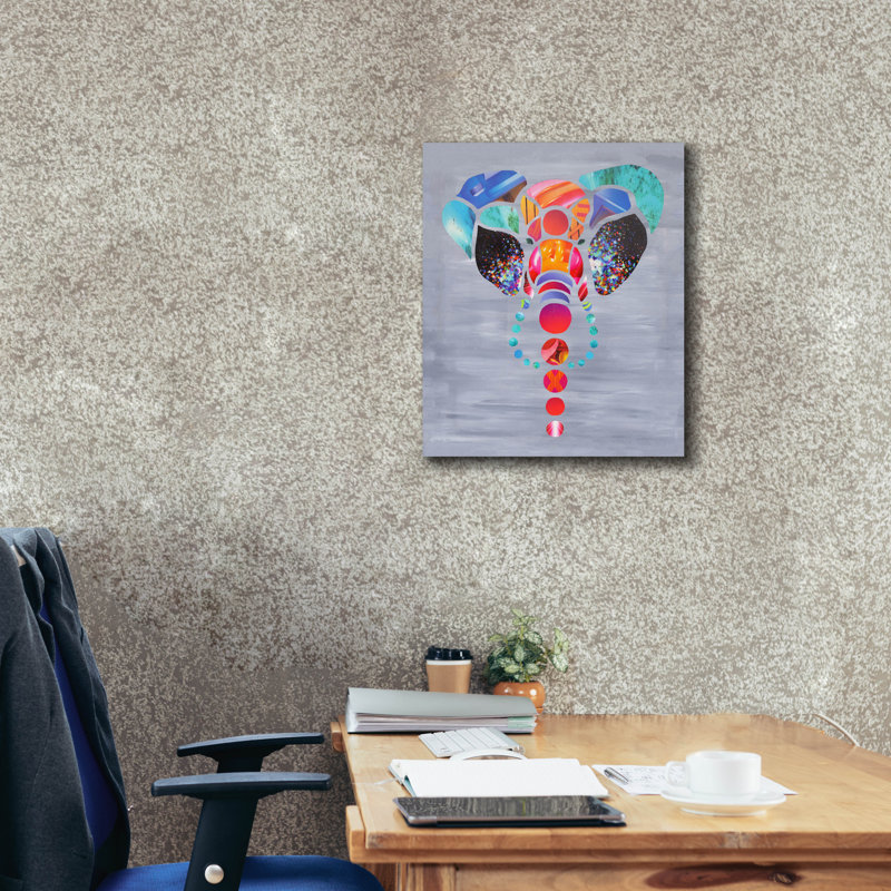 «Elephant Love» par Artpoptart, art mural sur toile, H 24 po x l 20 po x P 0,75 po