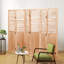 Paravent pliant en bois naturel à 6 panneaux, 210 cm (L) x 165 cm (H),