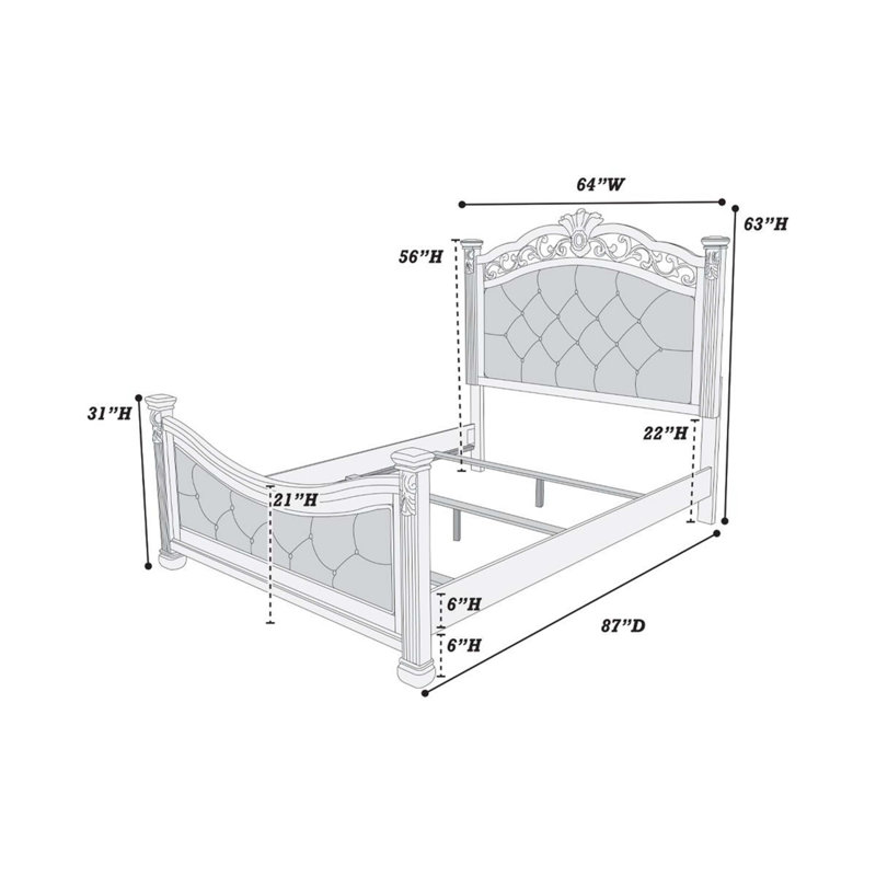 Grand lit traditionnel en cerisier foncé traditionnel, Grand lit
