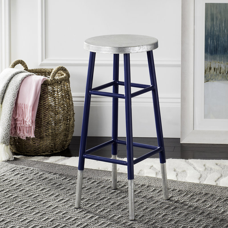 Simonds Counter Stool with Metal Frame, Navy