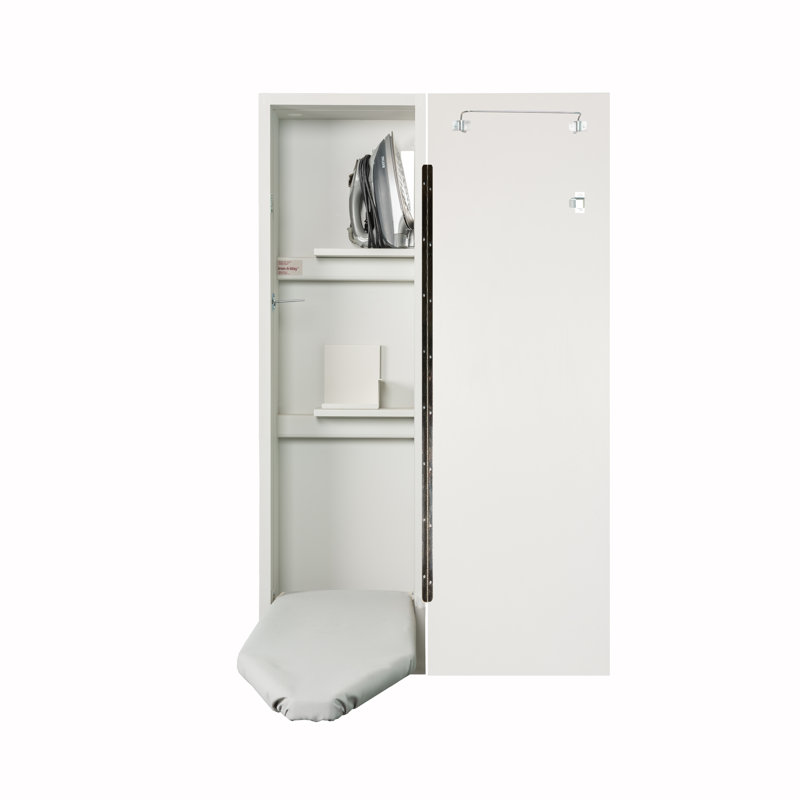 Deluxe Built-In Ironing Center , Raised White Panel, Right