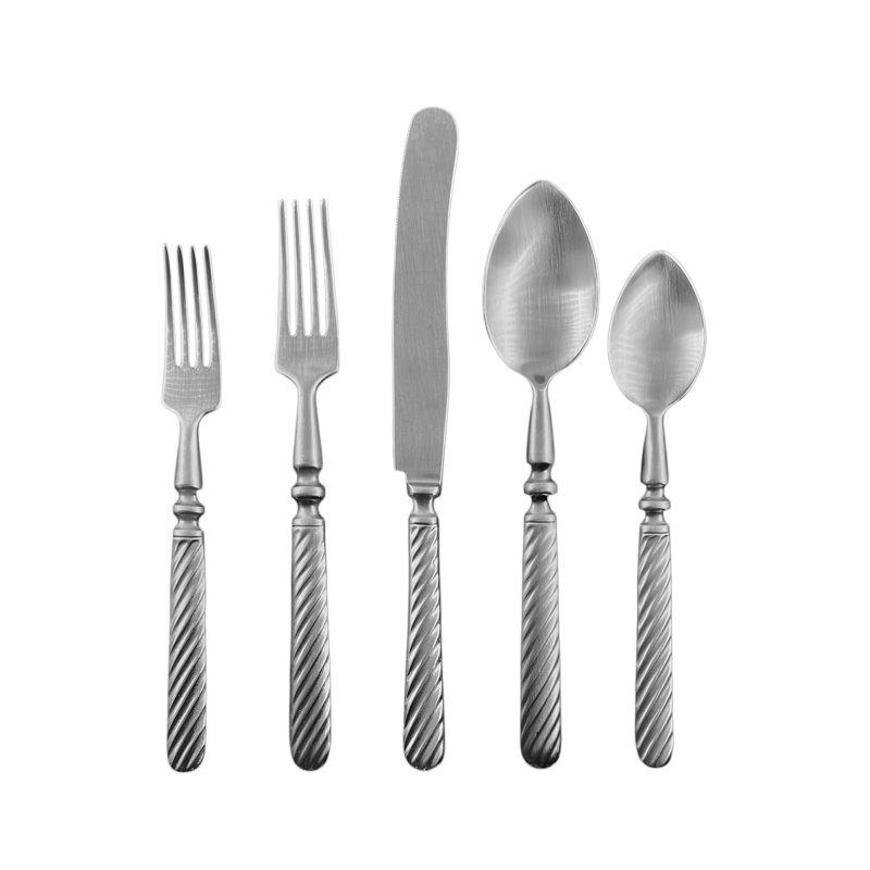 Marcigny Brushed Stainless Steel 5-Piece Flatware Set