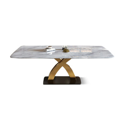 Rectangular marble dining table