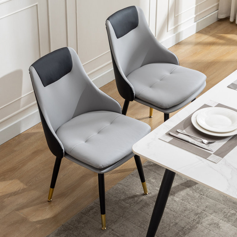 Yaden Tufted Swivel Upholstered Dining Chair, Gray