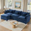 Canapé modulaire en chenille 3 places - Canapé-lit modulaire à assise profonde avec repose-pieds-1530039997